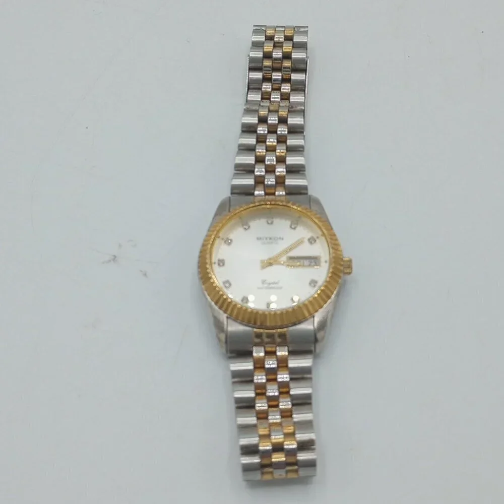Vintage Miykon Quartz Crystal Men's Watch Two-Tone Waterproof